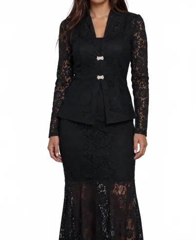 Akalia Valentina Lace Blazer In Black