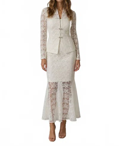 Akalia Valentina Lace Blazer In Ivory In Multi