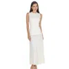 Akalia Elegant Viva Knit Maxi Dress With Pearl Details And Pockets In White