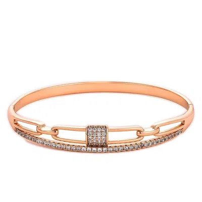 Akalia Waterproof 18k Elegant Rose Gold Plated Bracelet In Pink