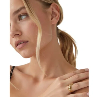 AKALIA AKALIA WATERPROOF 18K GOLD-PLATED CROISSANT RING