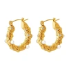 Akalia Waterproof Gold Plated Show Me Pearls Hoop Earrings With Cubic Zirconia In Gold
