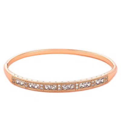 Akalia Waterproof Rose Gold Plated Diamond Bracelet In Pink