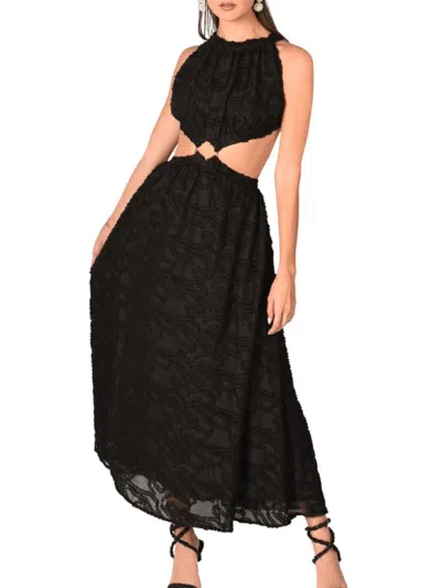 Akalia Women's Backless Lace Midi Dress In Black