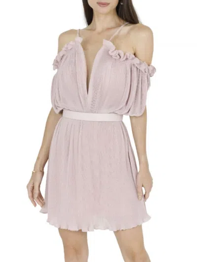 Akalia Women's Oriella Pleated Blouson Minidress In Light Pink