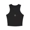 Akalia Tina Micro Rib Racer Tank Top In Black