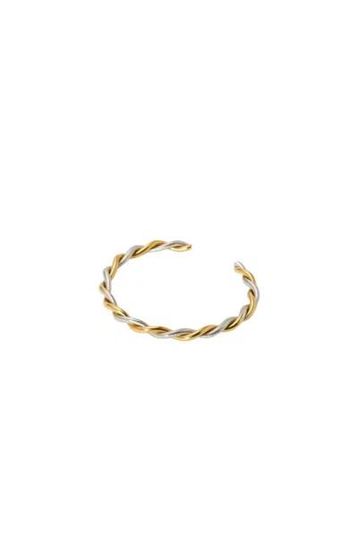 Akalia Women's Waterproof Twisted Cuff Bracelet In Gold In Burgundy