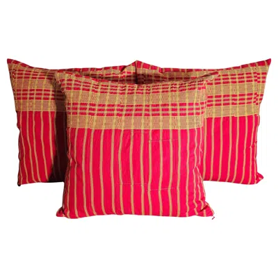 Pre-owned Akan Ashanti Cushions , Ashante Textile. In Red
