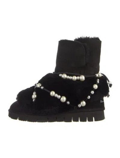 Pre-owned Akari Tachibana Suede Snow Boots In Blue
