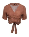 Akè Woman Shrug Brown Size L Linen