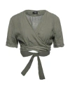 Akè Woman Shrug Military Green Size L Linen In Green