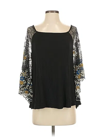 Pre-owned Akemi + Kin 3/4 Sleeve Blouse In Black
