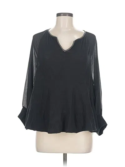 Pre-owned Akemi + Kin 3/4 Sleeve Blouse In Black