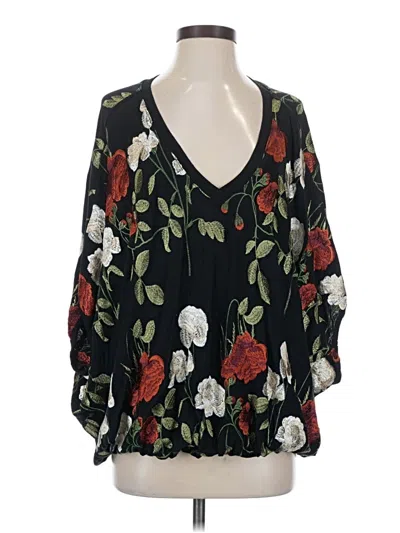 Pre-owned Akemi + Kin 3/4 Sleeve Blouse In Black