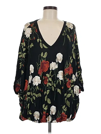 Pre-owned Akemi + Kin 3/4 Sleeve Blouse In Black