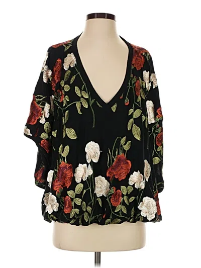 Pre-owned Akemi + Kin 3/4 Sleeve Blouse In Black