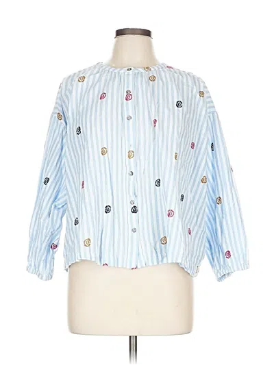 Pre-owned Akemi + Kin 3/4 Sleeve Blouse In Blue