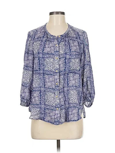 Pre-owned Akemi + Kin 3/4 Sleeve Blouse In Blue