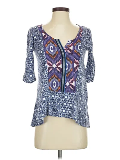 Pre-owned Akemi + Kin 3/4 Sleeve Blouse In Blue