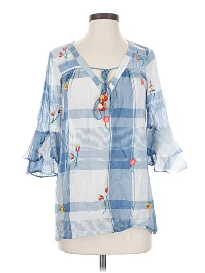 Pre-owned Akemi + Kin 3/4 Sleeve Blouse In Blue