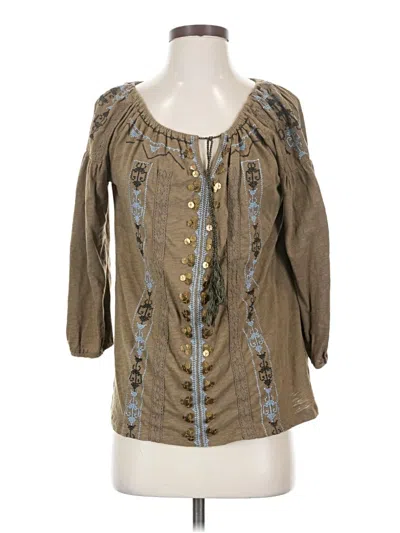Pre-owned Akemi + Kin 3/4 Sleeve Blouse In Brown