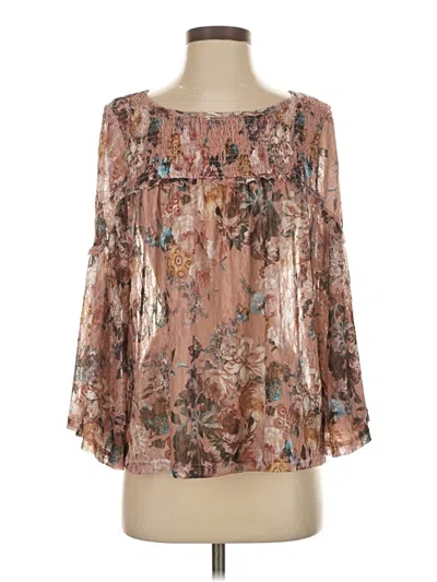 Pre-owned Akemi + Kin 3/4 Sleeve Blouse In Brown