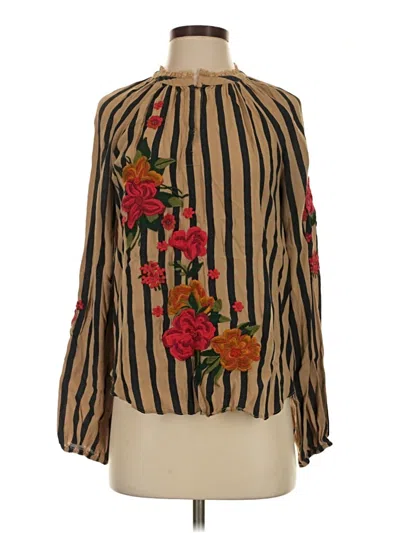 Pre-owned Akemi + Kin 3/4 Sleeve Blouse In Brown