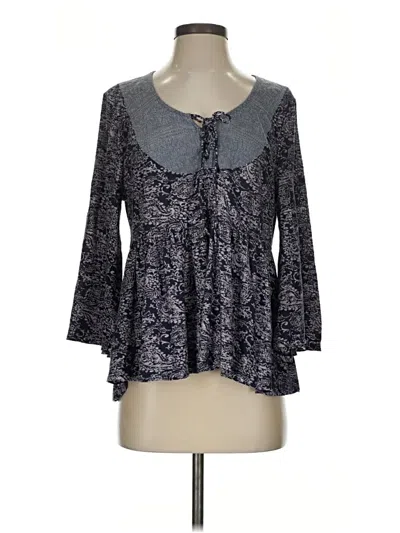 Pre-owned Akemi + Kin 3/4 Sleeve Blouse In Gray