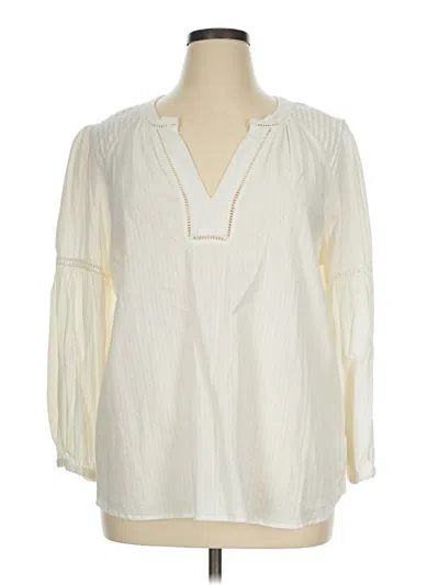 Pre-owned Akemi + Kin 3/4 Sleeve Blouse In Ivory