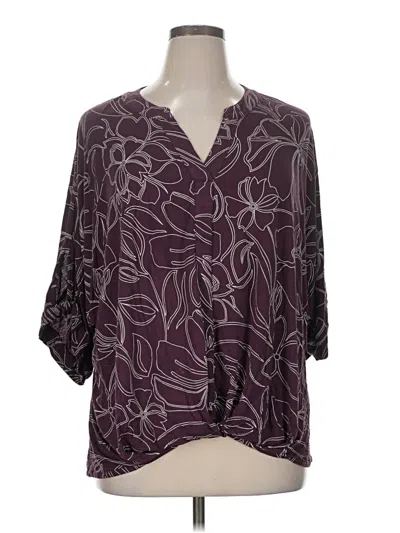 Pre-owned Akemi + Kin 3/4 Sleeve Blouse In Purple