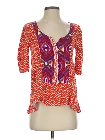 Pre-owned Akemi + Kin 3/4 Sleeve Blouse In Red