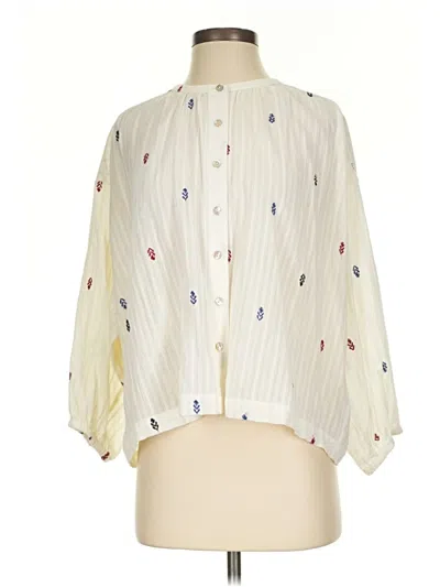 Pre-owned Akemi + Kin 3/4 Sleeve Blouse In White