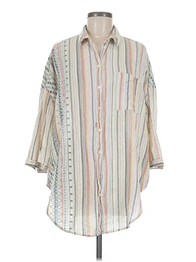 Pre-owned Akemi + Kin 3/4 Sleeve Button Down Shirt In Ivory