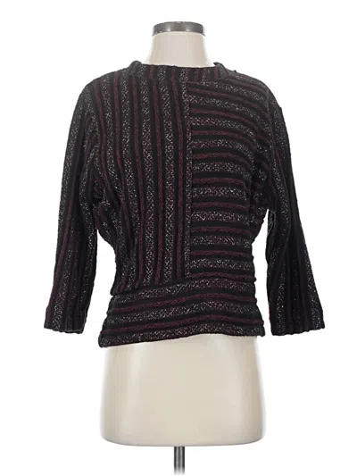 Pre-owned Akemi + Kin 3/4 Sleeve Top Black Boatneck Tops