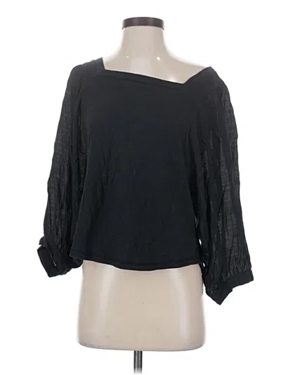 Pre-owned Akemi + Kin 3/4 Sleeve Top Black Boatneck Tops