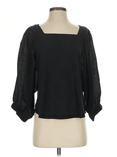 Pre-owned Akemi + Kin 3/4 Sleeve Top Black Square Neckline Tops
