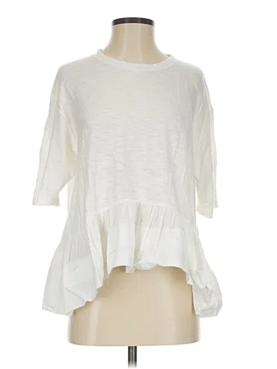Pre-owned Akemi + Kin 3/4 Sleeve Top Ivory Crew Neck Tops