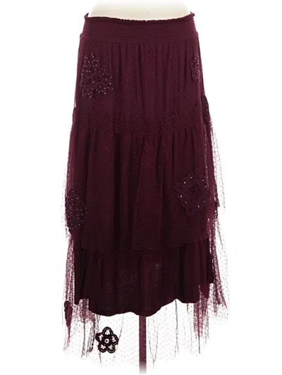 Pre-owned Akemi + Kin Formal Skirt In Burgundy