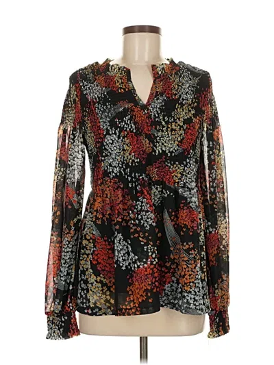 Pre-owned Akemi + Kin Long Sleeve Blouse In Black