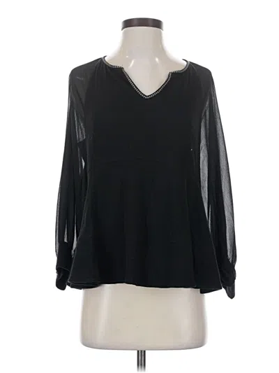 Pre-owned Akemi + Kin Long Sleeve Blouse In Black