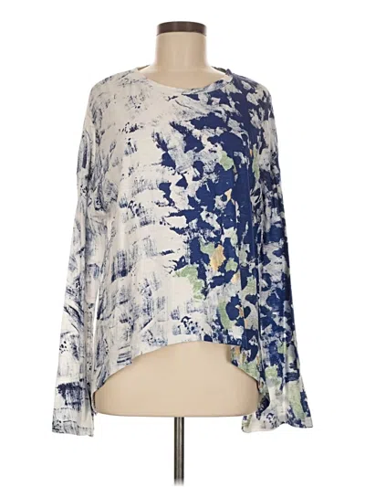 Pre-owned Akemi + Kin Long Sleeve Blouse In Blue