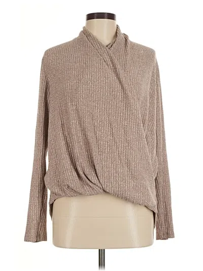 Pre-owned Akemi + Kin Long Sleeve Blouse In Brown