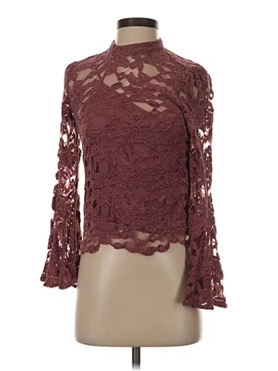 Pre-owned Akemi + Kin Long Sleeve Blouse In Burgundy