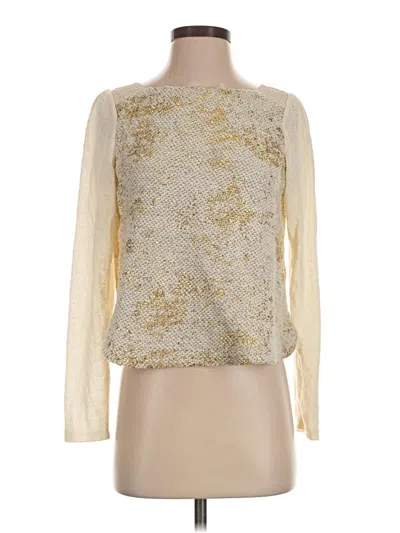 Pre-owned Akemi + Kin Long Sleeve Blouse In Gold