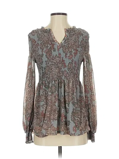 Pre-owned Akemi + Kin Long Sleeve Blouse In Gray