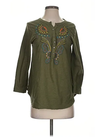 Pre-owned Akemi + Kin Long Sleeve Blouse In Green