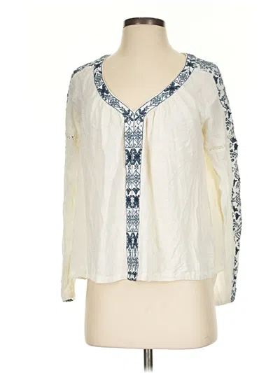 Pre-owned Akemi + Kin Long Sleeve Blouse In Ivory