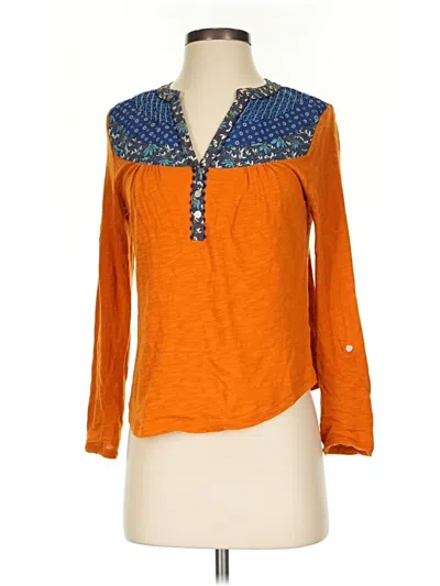 Pre-owned Akemi + Kin Long Sleeve Blouse In Orange