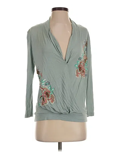 Pre-owned Akemi + Kin Long Sleeve Blouse In Teal