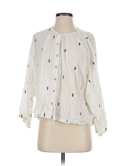 Pre-owned Akemi + Kin Long Sleeve Blouse In White